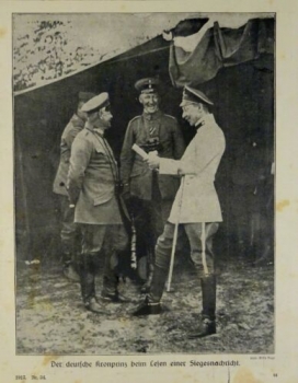 1917 - alter Druck - Der deutsche Kronprinz beim Lesen einer Siegesnachricht